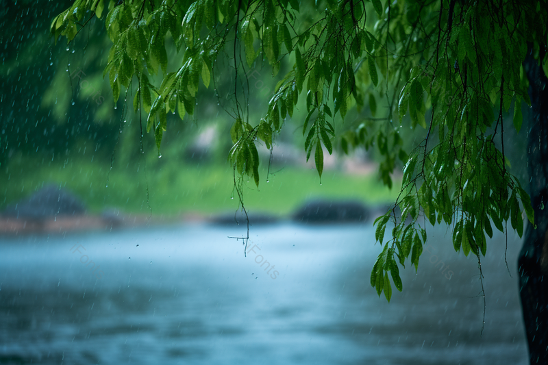 被雨水捶打的树叶湿哒哒的滴水,高清,摄影图,摄影图片,图片大全,摄影图免费下载